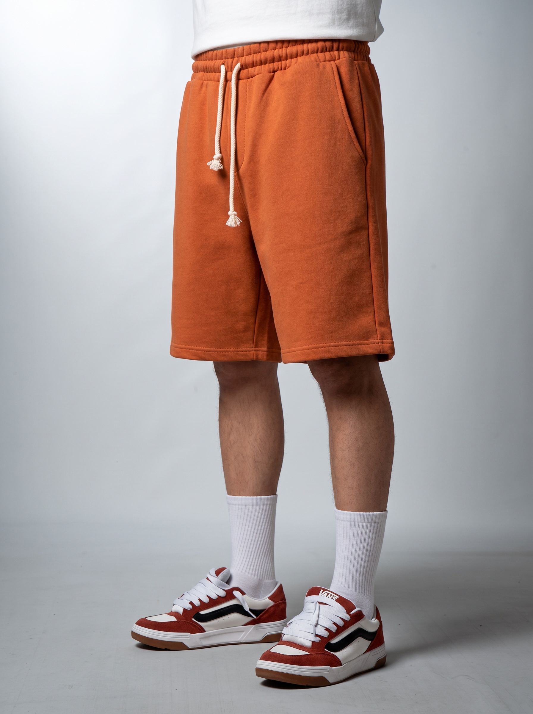 Orange Diagonal Baggy Şort